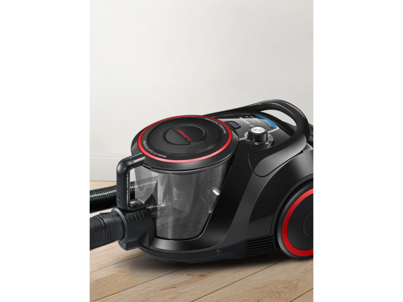 Пылесос Bosch Пылесос Bosch/ Пылесос Bosch, безмешковый, напольный, емкость пылесборника 2.4 л, сухая уборка, фильтр НЕРА, цвет черный/красный