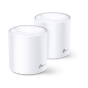 Deco X20(2-pack) AX1800 Домашняя Mesh Wi-Fi система, Wi-Fi 6, 1201 Мбит/с (2 потока) на 5 ГГц и 574 Мбит/с (2 потока) на 2,4 ГГц, 2 гигабитных порта на каждом модуле, поддержка OFDMA, MU-MIMO, бесшовный роуминг 802.11k/v/r {6} (052287)