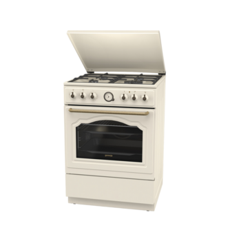 Плита Газовая Gorenje GKS6C71CLI слоновая кость (металлическая крышка) реш.чугун