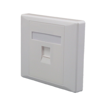 Панель Suprlan 10-0333-1 лицевая со шторкой 80x80 1xKeystone ABS пластик белый