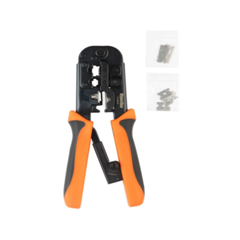 Инструмент обжимной Hyperline HT-N5684R для RJ-45/RJ-12/RJ-11 синий/оранжевый