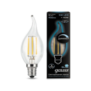 Лампа филам. Gauss Filament 5Вт цок.:E14 свеча 220B 4100K св.свеч.бел.нейт. (упак.:1шт) (104801205-D)