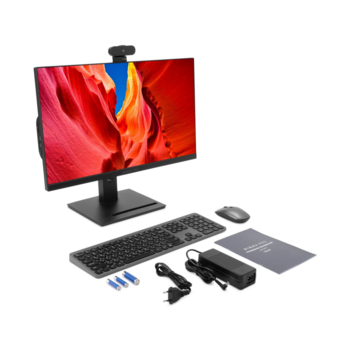 Моноблок Digma Pro Vision 23.8" Full HD Ryzen 7 5700U (1.8) 8Gb SSD256Gb RGr CR Windows 11 Pro Eth WiFi BT 90W клавиатура мышь Cam черный 1920x1080