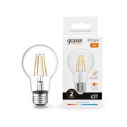 Лампа филам. Gauss Filament 11Вт цок.:E27 груша 220B св.свеч.бел.теп. (упак.:10шт) (22211)