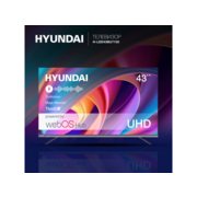Телевизор LED Hyundai 43" H-LED43BU7100 WebOS Frameless Metal серый/серый 4K Ultra HD 60Hz MEMC DVB-T DVB-T2 DVB-C DVB-S DVB-S2 USB WiFi Smart TV