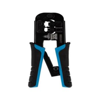 Инструмент обжимной Rexant HT-568R 12-3432-1 для RJ-45/RJ-12/RJ-11 (упак:1шт) черный/синий
