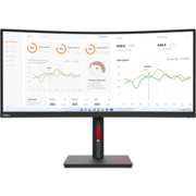 Монитор Lenovo 34" ThinkVision T34w-30 черный VA LED 21:9 HDMI матовая HAS Piv 3000:1 350cd 178гр/178гр 3440x1440 60Hz DP QHD USB 9.5кг