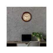 Часы настенные аналоговые Бюрократ WallC-R77P D35см коричневый (WALLC-R77P35/BROWN)