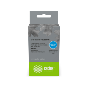 Картридж ленточный Cactus CS-M210-750595WT M210-750-595-WT черный на белом 19.1x6.4 для Brady M210/M211/M210-LAB