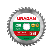Диск пильный по дер. Uragan Optima (36801-210-32-36_Z01) d=210мм d(посад.)=32мм (циркулярные пилы)