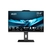 Моноблок Моноблок/ MSI PRO AP242P 14M-662XRU 23.8"(1920x1083 (матовый) IPS)/Intel Core i3 14100(3.5Ghz)/16384Mb/512PCISSDGb/noDVD/Int:Intel UHD Graphics 730/Cam/BT/WiFi/-/war 1y/4.63kg/Black/noOS + Wireless KB+M