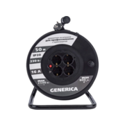 Удлинитель силовой IEK GENERICA УК50 (WKP20-16-04-50-G) 3x1.5кв.мм 4розет. 50м ПВС 16A катушка