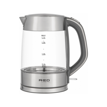 Чайник электрический Red Solution RK-G138 1.7л. 2200Вт серый корпус: стекло