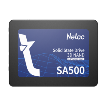 SSD накопитель Netac SSD SA500 240GB 2.5 SATAIII 3D NAND, R/W up to 520/450MB/s, TBW 120TB, 3y wty