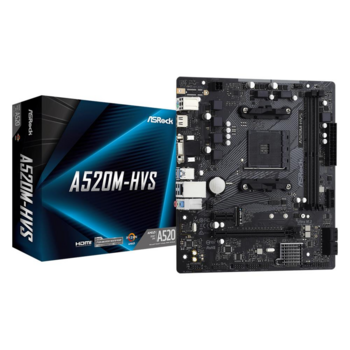 Материнская плата ASRock A520M-HVS (AM4/A520/2xDDR4/mATX/VGA, HDMI) (A520M-HVS)