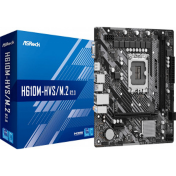 Материнская плата Asrock H610M-HVS/M.2 R2.0 (Soc-1700/ Intel H610/2DDR4/mATX/GbLAN/VGA/HDMI) (H610M-HVS/M.2 R2.0)