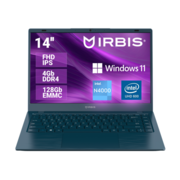 Ноутбук IRBIS Breeze 14NBC0003 14“ CPU: N4000, 14"LCD 1920*1080 IPS , 4GB+128GB EMMC, AC wifi, Front camera: 0.3MP, 7.6V 4000mha battery, ABCD plastic, WIN Pro