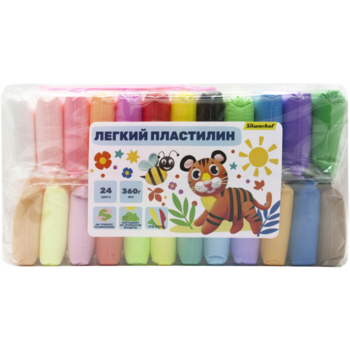 Пластилин легкий Silwerhof Веселые друзья LC24OP-360st 24цв. 15гр. стек 3шт пакет