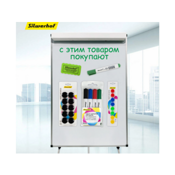 Флипчарт Silwerhof Daily лак 70x100см на треноге белый лоток для аксессуаров