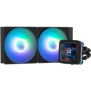 Система водяного охлаждения Zalman Alpha2 A24 DS ARGB Soc-AM5/AM4/1151/1200/2066/2011/1700 черный 4-pin 29.7dB CU LCD 320W Ret (ALPHA2 A24 DS BLACK)