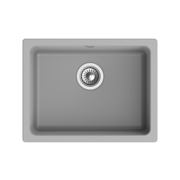 Кухонная мойка RIVELATO RIVELATO Мойка BERKANA 50 1-чаш 560*430, монтаж: универсальный, материал: кварц, цвет: серый металлик