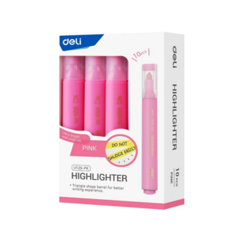 Текстовыделитель Deli EU12S-PK скошенный пиш. наконечник 1-5мм розовый коробка картонная
