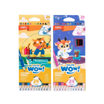 Карандаши цв. Deli EC138-24 Colorwow 3мм трехгран. 24цв. карт.кор. (24шт) 24 карандаша