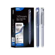 Ручка шариков. Deli Xtream (EQ47-BL) d=0.7мм син. черн. карт.уп. игловидный пиш. наконечник резин. манжета чернила пониженной вязкости
