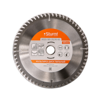 Диск пильный Sturm! 9023-185-20/16-60 d=185мм d(посад.)=20мм (циркулярные пилы)