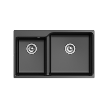 Кухонная мойка RIVELATO RIVELATO Мойка AXEL 90D 2-чаши 870*520мм, монтаж: врезной, материал: кварц, цвет: черный