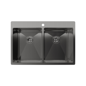 Кухонная мойка RIVELATO Rivelato Rinox 7450 2В PVD black Мойка нерж.сталь 2 чаши 740*500*200 мм, монтаж: врезной, материал: нержавеющая сталь, цвет: черный