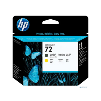 Печатающая головка HP 72 C9384A черный матовый/желтый для HP DJ T1100/T610/T1120/T1200/T1118