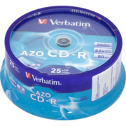 Verbatim Диски CD-R Verbatim 52-x 700Mb, Cristal AZO, Cake Box 25 шт. (43352)