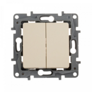 Legrand 672302 Выключатель двухклавишный - Etika - 10 A - 250 В~ - слоновая кость