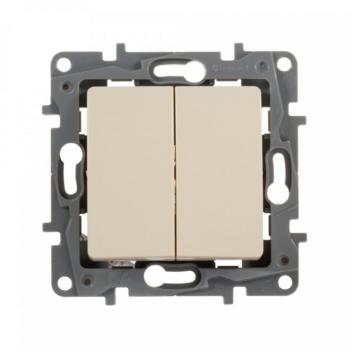 Legrand 672302 Выключатель двухклавишный - Etika - 10 A - 250 В~ - слоновая кость
