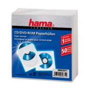 HAMA Конверты для CD/DVD бумажные с прозрачным окошком 50 шт. белый H-62671 [00062671]