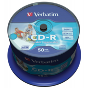 Verbatim Диски CD-R 50 шт. Printable InkJet, 52-x 700Mb, Cake Box [43309/43438]
