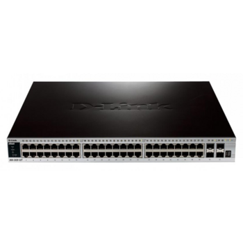 D-Link DGS-3420-52T/B1A PROJ Управляемый стекируемый коммутатор 3 уровня с 48 портами 10/100/1000Base-T и 4 портами 10GBase-X SFP+