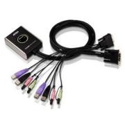 Переключатель электронный ATEN 2-Port USB DVI/Audio Cable KVM Switch with Remote Port Selector