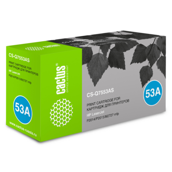 Картридж лазерный Cactus CS-Q7553AS black ((3000стр.) для HP P2014/P2015/M2727) (CS-Q7553AS)